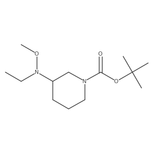 Tert-butyl 3-[ethyl(methoxy)amino]piperidine-1-carboxylate结构式