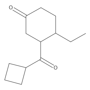 3-Cyclobutanecarbonyl-4-ethylcyclohexan-1-one结构式