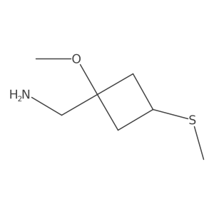 [1-Methoxy-3-(methylsulfanyl)cyclobutyl]methanamine结构式