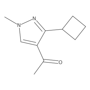 1-(3-Cyclobutyl-1-methyl-1H-pyrazol-4-yl)ethan-1-one结构式