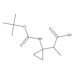 2-(1-{[(Tert-butoxy)carbonyl]amino}cyclopropyl)propanoic acid结构式