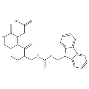 2-(1-{2-[({[(9H-fluoren-9-yl)methoxy]carbonyl}amino)methyl]butanoyl}-3-oxopiperazin-2-yl)acetic acid Structure