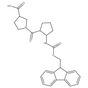 1-[2-({[(9H-fluoren-9-yl)methoxy]carbonyl}amino)cyclopentanecarbonyl]pyrrolidine-3-carboxylic acid Structure