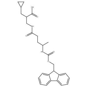2-(cyclopropylmethyl)-3-[4-({[(9H-fluoren-9-yl)methoxy]carbonyl}amino)pentanamido]propanoic acid Structure