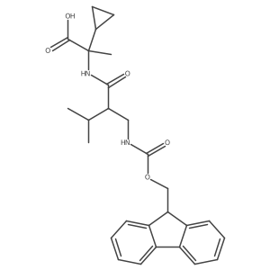 2-cyclopropyl-2-{2-[({[(9H-fluoren-9-yl)methoxy]carbonyl}amino)methyl]-3-methylbutanamido}propanoic acid结构式