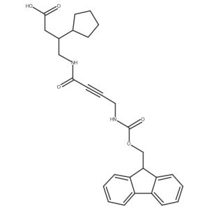 3-cyclopentyl-4-[4-({[(9H-fluoren-9-yl)methoxy]carbonyl}amino)but-2-ynamido]butanoic acid Structure
