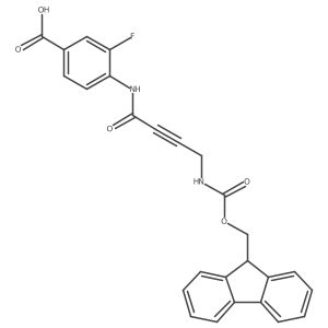4-[4-({[(9H-fluoren-9-yl)methoxy]carbonyl}amino)but-2-ynamido]-3-fluorobenzoic acid Structure