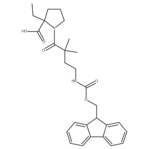 2-ethyl-1-[4-({[(9H-fluoren-9-yl)methoxy]carbonyl}amino)-2,2-dimethylbutanoyl]pyrrolidine-2-carboxylic acid Structure