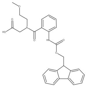 2-{1-[2-({[(9H-fluoren-9-yl)methoxy]carbonyl}amino)phenyl]-N-(2-methoxyethyl)formamido}acetic acid结构式