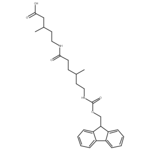 5-[6-({[(9H-fluoren-9-yl)methoxy]carbonyl}amino)-4-methylhexanamido]-3-methylpentanoic acid Structure