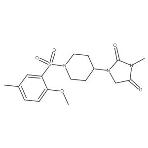 1-[1-(2-Methoxy-5-methylbenzenesulfonyl)piperidin-4-yl]-3-methylimidazolidine-2,4-dione结构式