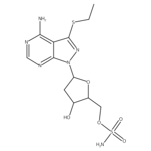 {(2R,3S,5R)-5-[4-amino-3-(ethylsulfanyl)-1H-pyrazolo[3,4-d]pyrimidin-1-yl]-3-hydroxytetrahydrofuran-2-yl}methyl sulfamate Structure