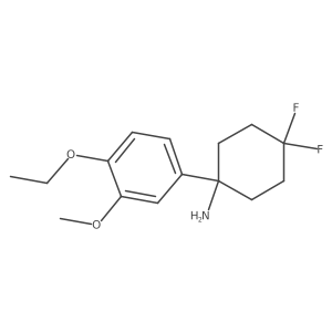 1-(4-Ethoxy-3-methoxyphenyl)-4,4-difluorocyclohexan-1-amine结构式