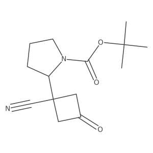 Tert-butyl 2-(1-cyano-3-oxocyclobutyl)pyrrolidine-1-carboxylate结构式