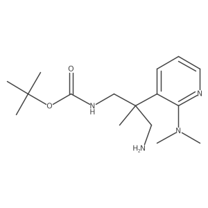 tert-butyl N-{3-amino-2-[2-(dimethylamino)pyridin-3-yl]-2-methylpropyl}carbamate结构式