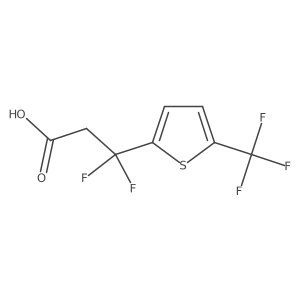 3,3-Difluoro-3-[5-(trifluoromethyl)thiophen-2-yl]propanoic acid结构式
