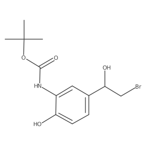 tert-butyl N-[5-(2-bromo-1-hydroxyethyl)-2-hydroxyphenyl]carbamate Structure