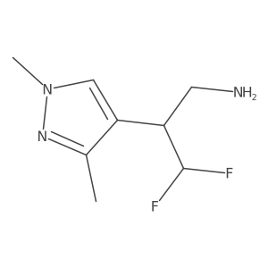 2-(1,3-dimethyl-1H-pyrazol-4-yl)-3,3-difluoropropan-1-amine结构式