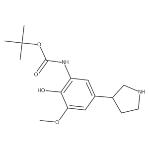 tert-butyl N-[2-hydroxy-3-methoxy-5-(pyrrolidin-3-yl)phenyl]carbamate Structure