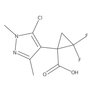 1-(5-chloro-1,3-dimethyl-1H-pyrazol-4-yl)-2,2-difluorocyclopropane-1-carboxylic acid结构式