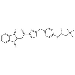 1,3-dioxo-2,3-dihydro-1H-isoindol-2-yl 2-[(4-{[(tert-butoxy)carbonyl]amino}phenyl)methyl]-1,3-thiazole-4-carboxylate Structure
