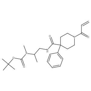 tert-butyl N-methyl-N-(1-{[4-phenyl-1-(prop-2-enoyl)piperidin-4-yl]formamido}propan-2-yl)carbamate结构式