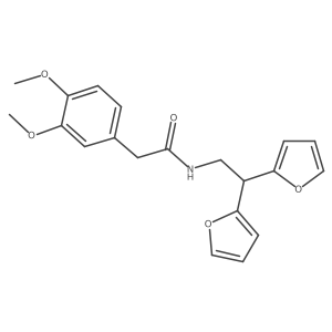 N-[2,2-Bis(furan-2-yl)ethyl]-2-(3,4-dimethoxyphenyl)acetamide Structure