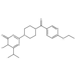 2-[4-(6-ethoxypyridine-3-carbonyl)piperazin-1-yl]-5-fluoro-6-propan-2-yl-5H-pyrimidin-4-one结构式