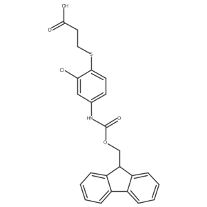3-{[2-chloro-4-({[(9H-fluoren-9-yl)methoxy]carbonyl}amino)phenyl]sulfanyl}propanoic acid Structure