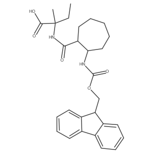 2-{[2-({[(9H-fluoren-9-yl)methoxy]carbonyl}amino)cycloheptyl]formamido}-2-methylbutanoic acid结构式
