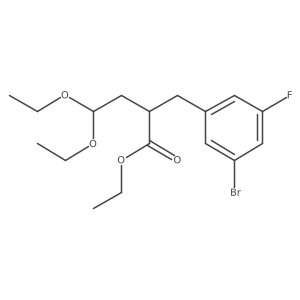 Ethyl 2-(3-bromo-5-fluorobenzyl)-4,4-diethoxybutanoate结构式
