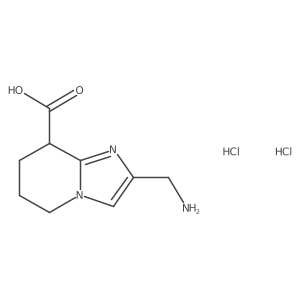 2-(aminomethyl)-5H,6H,7H,8H-imidazo[1,2-a]pyridine-8-carboxylicaciddihydrochloride Structure