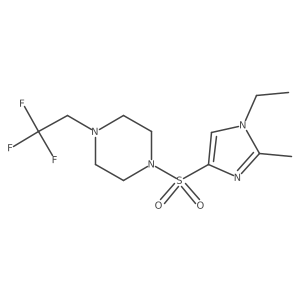 1-[(1-ethyl-2-methyl-1H-imidazol-4-yl)sulfonyl]-4-(2,2,2-trifluoroethyl)piperazine结构式
