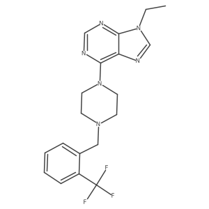 9-ethyl-6-(4-{[2-(trifluoromethyl)phenyl]methyl}piperazin-1-yl)-9H-purine Structure