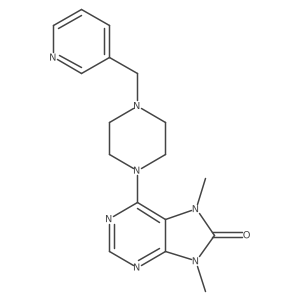 7,9-dimethyl-6-{4-[(pyridin-3-yl)methyl]piperazin-1-yl}-8,9-dihydro-7H-purin-8-one结构式