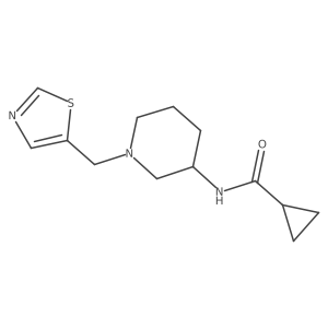 N-{1-[(1,3-thiazol-5-yl)methyl]piperidin-3-yl}cyclopropanecarboxamide结构式