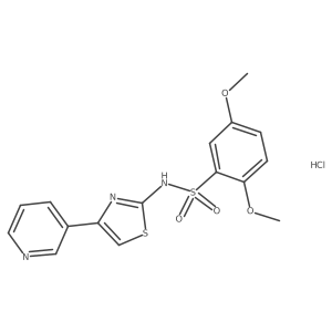 2,5-dimethoxy-N-[4-(pyridin-3-yl)-1,3-thiazol-2-yl]benzene-1-sulfonamide hydrochloride结构式