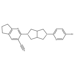 2-[5-(5-bromopyridin-2-yl)-octahydropyrrolo[3,4-c]pyrrol-2-yl]-5H,6H,7H-cyclopenta[b]pyridine-3-carbonitrile结构式