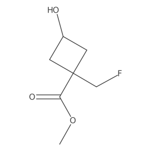 Methyl 1-(fluoromethyl)-3-hydroxycyclobutane-1-carboxylate结构式