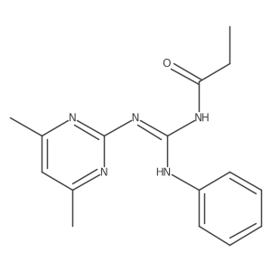 N-[[(4,6-Dimethyl-2-pyrimidinyl)amino](phenylamino)methylene]propanamide Structure