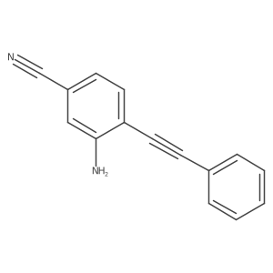 3-Amino-4-(2-phenylethynyl)benzonitrile结构式