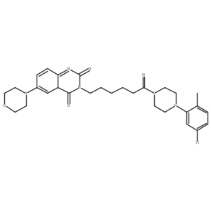 3-{6-[4-(5-Chloro-2-methylphenyl)piperazin-1-yl]-6-oxohexyl}-6-(morpholin-4-yl)-2-sulfanylidene-1,2,3,4-tetrahydroquinazolin-4-one Structure