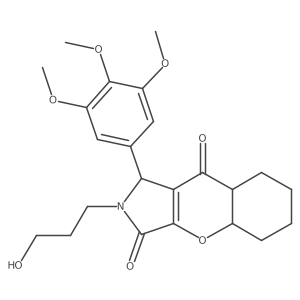 2-(3-hydroxypropyl)-1-(3,4,5-trimethoxyphenyl)-4a,5,6,7,8,8a-hexahydro-1H-chromeno[2,3-c]pyrrole-3,9-dione Structure