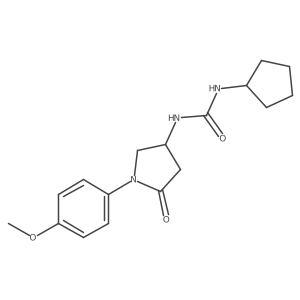 1-Cyclopentyl-3-[1-(4-methoxyphenyl)-5-oxopyrrolidin-3-yl]urea结构式