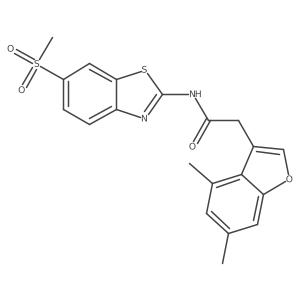 2-(4,6-dimethyl-1-benzofuran-3-yl)-N-[6-(methylsulfonyl)-1,3-benzothiazol-2-yl]acetamide Structure