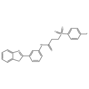 N-(3-(benzo[d]oxazol-2-yl)phenyl)-3-((4-fluorophenyl)sulfonyl)propanamide结构式