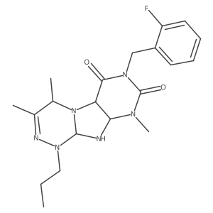 7-[(2-fluorophenyl)methyl]-3,4,9-trimethyl-1-propyl-5a,9a,10,10a-tetrahydro-4H-purino[8,7-c][1,2,4]triazine-6,8-dione Structure