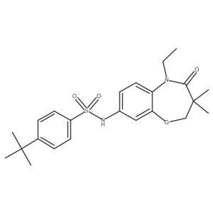 4-(tert-butyl)-N-(5-ethyl-3,3-dimethyl-4-oxo-2,3,4,5-tetrahydrobenzo[b][1,4]oxazepin-8-yl)benzenesulfonamide结构式