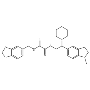 N1-(benzo[d][1,3]dioxol-5-ylmethyl)-N2-(2-(1-methylindolin-5-yl)-2-(piperidin-1-yl)ethyl)oxalamide Structure