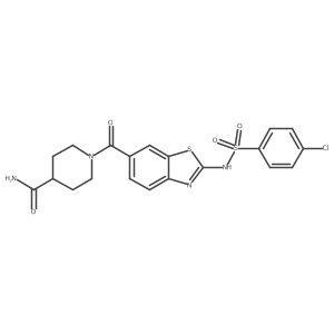 1-{[(2E)-2-{[(4-chlorophenyl)sulfonyl]imino}-2,3-dihydro-1,3-benzothiazol-6-yl]carbonyl}piperidine-4-carboxamide结构式
